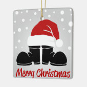 Vrolijk kerstgeboot en Pet Keramisch Ornament (Links)