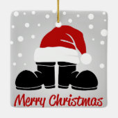 Vrolijk kerstgeboot en Pet Keramisch Ornament (Achterkant)