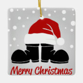 Vrolijk kerstgeboot en Pet Keramisch Ornament (Voorkant)