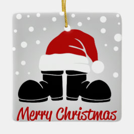 Vrolijk kerstgeboot en Pet Keramisch Ornament