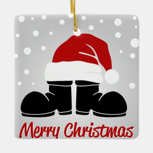 Vrolijk kerstgeboot en Pet Keramisch Ornament (Voorkant)