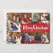 Vrolijk kerstgeborsteld Manuscript Stars Modern 6  Feestdagenkaart (Voorkant)