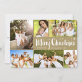 Vrolijk kerstgeborsteld script sterren Classy 6 Fo Feestdagenkaart (Voorkant)