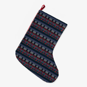 Vrolijk kerstgebreid grote kerstsok