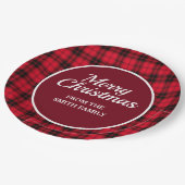 Vrolijk kerstgebuffel met rood zwart gecheckt papieren bordje (Gekanteld)