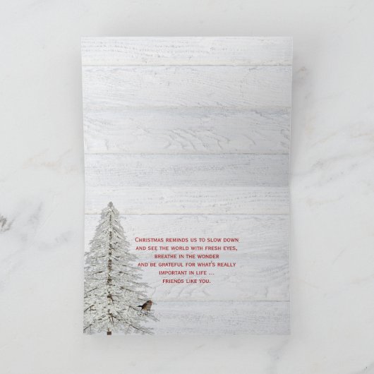 Vrolijk kerstgebuffel met vogel kaart (Binnen)