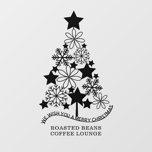 Vrolijk kerstgebundelde boom op maat raamsticker (Vel)