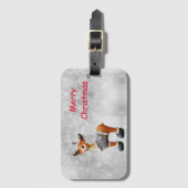 Vrolijk kerstgedoe met een pet bagagelabel (Voorkant (verticaal))