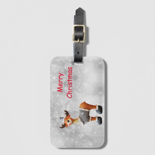 Vrolijk kerstgedoe met een pet bagagelabel (Voorkant (verticaal))
