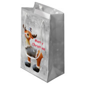 Vrolijk kerstgedoe met een pet klein cadeauzakje (Voorkant Gekanteld)