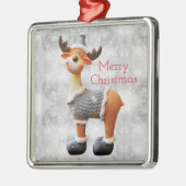 Vrolijk kerstgedoe met een pet metalen ornament (Links)