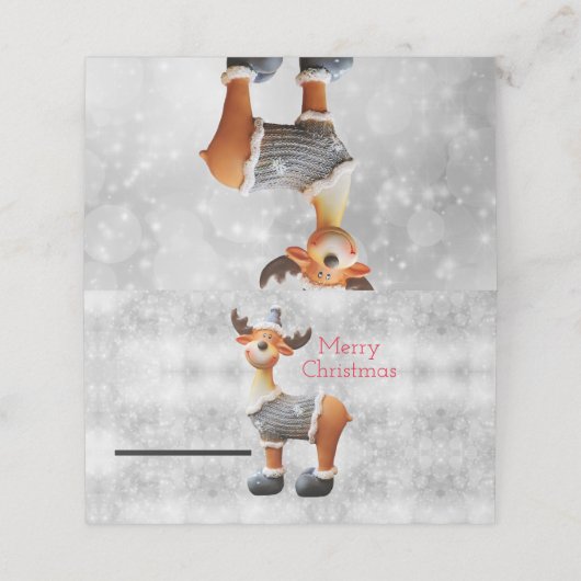 Vrolijk kerstgedoe met een pet plaatskaartje (Buitenkant ongevouwen)