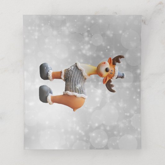 Vrolijk kerstgedoe met een pet plaatskaartje (Binnenkant ongevouwen)