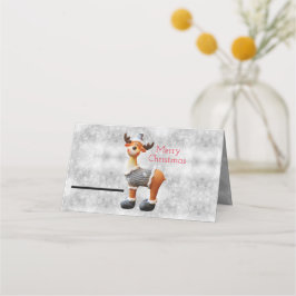 Vrolijk kerstgedoe met een pet plaatskaartje