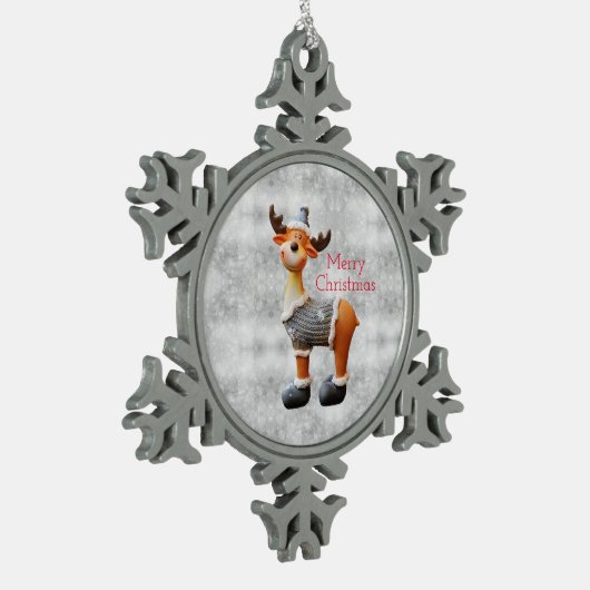 Vrolijk kerstgedoe met een pet tin sneeuwvlok ornament (Links)