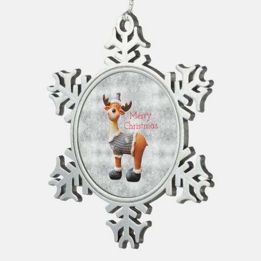 Vrolijk kerstgedoe met een pet tin sneeuwvlok ornament (Rechts)