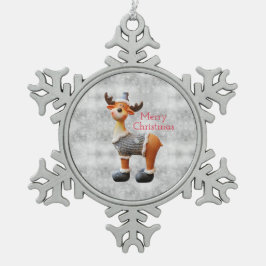 Vrolijk kerstgedoe met een pet tin sneeuwvlok ornament
