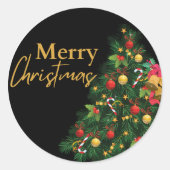 Vrolijk kerstgedrukte Stickers (Voorkant)