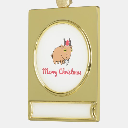 Vrolijk kerstgeit verguld banner ornament (Links)