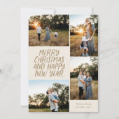 Vrolijk kerstgelukkig Nieuwjaar 4 Foto Collage Feestdagenkaart (Voorkant)