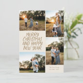 Vrolijk kerstgelukkig Nieuwjaar 4 Foto Collage Feestdagenkaart (Staand voorkant)