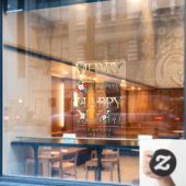 Vrolijk kerstgelukkig Nieuwjaar Elegant Typografie Raamsticker (Cafe Raam)