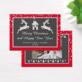 Vrolijk kerstgelukkig nieuwjaar Naam Red Silver Visitekaartje (Bureau)