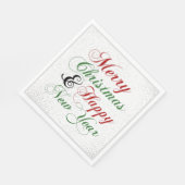 Vrolijk kerstgelukkig nieuwjaar Silver Glitter Servet (Hoek)