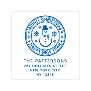 Vrolijk kerstgelukkig nieuwjaars Naam Terugkeeradr Zelfinktende Stempel