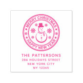 Vrolijk kerstgelukkig nieuwjaars Naam Terugkeeradr Zelfinktende Stempel (Design)