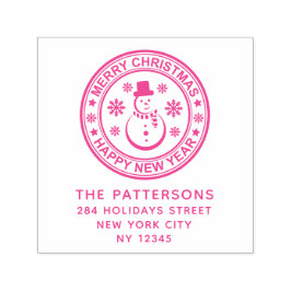 Vrolijk kerstgelukkig nieuwjaars Naam Terugkeeradr Zelfinktende Stempel