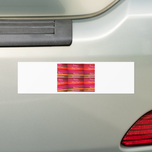 Vrolijk kerstgelukkig nieuwjaarscanvas kleurenontw bumpersticker (Op auto)