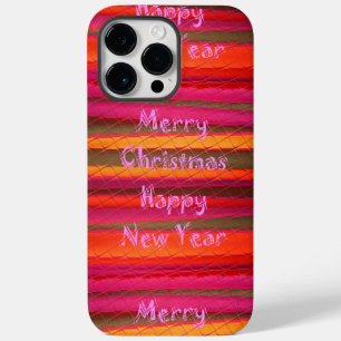 Vrolijk kerstgelukkig nieuwjaarscanvas kleurenontw Case-Mate iPhone case