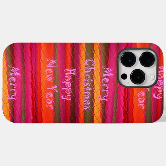 Vrolijk kerstgelukkig nieuwjaarscanvas kleurenontw Case-Mate iPhone case (Achterkant (horizontaal))