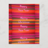 Vrolijk kerstgelukkig nieuwjaarscanvas kleurenontw feestdagenkaart (Voorkant)