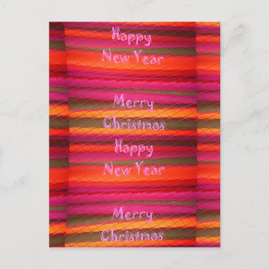 Vrolijk kerstgelukkig nieuwjaarscanvas kleurenontw feestdagenkaart (Voorkant)