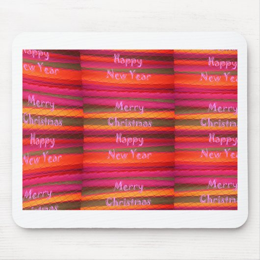 Vrolijk kerstgelukkig nieuwjaarscanvas kleurenontw muismat (Voorkant)