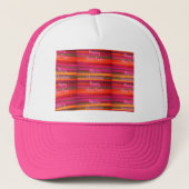 Vrolijk kerstgelukkig nieuwjaarscanvas kleurenontw trucker pet (Voorkant)