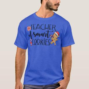 Vrolijk kerstgember leraar slimme koekjes t-shirt