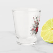 Vrolijk kerstgenoom en poinsettia's shot glas (Links)