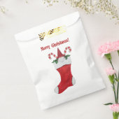 Vrolijk kerstgenoom in de rode snoeprietjes bedankzakje (Gezegeld)