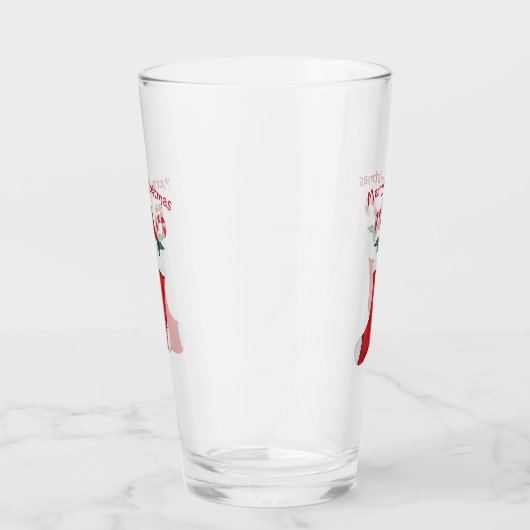 Vrolijk kerstgenoom in Stocking Candy Canes Glas (Rechts)