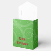 Vrolijk kerstgenoom in Stocking Green Swirls Bedankdoosjes (Geopend)