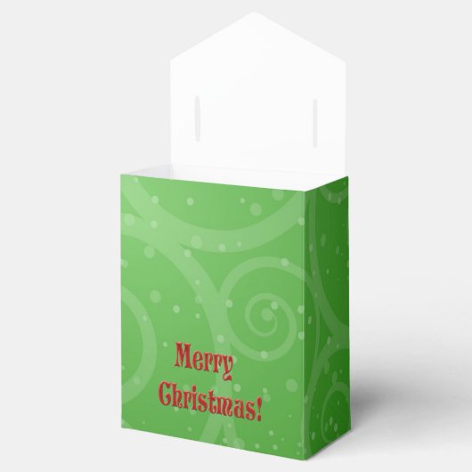 Vrolijk kerstgenoom in Stocking Green Swirls Bedankdoosjes (Geopend)