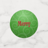 Vrolijk kerstgenoom in Stocking Green Swirls Confetti (Kleine voorkant)