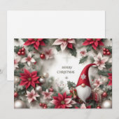 Vrolijk kerstgenoom, Poinsettias en Holly Feestdagenkaart (Voorkant / Achterkant)