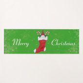 Vrolijk kerstgenoomkoepel met snoeprietengroen yogamat (Voorkant (horizontaal))