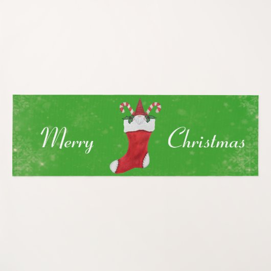 Vrolijk kerstgenoomkoepel met snoeprietengroen yogamat (Voorkant (horizontaal))