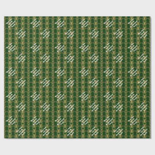 Vrolijk kerstgepersonaliseerd cadeaupapier (Vlak)