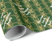 Vrolijk kerstgepersonaliseerd cadeaupapier (Rol Hoek)